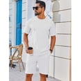 thumbnail image 6 of COOFANDY Mens 2 Pieces Outfits Casual T Shirt and Shorts Set Fashion Summer Short Sleeve Cotton Tracksuits, 6 of 6