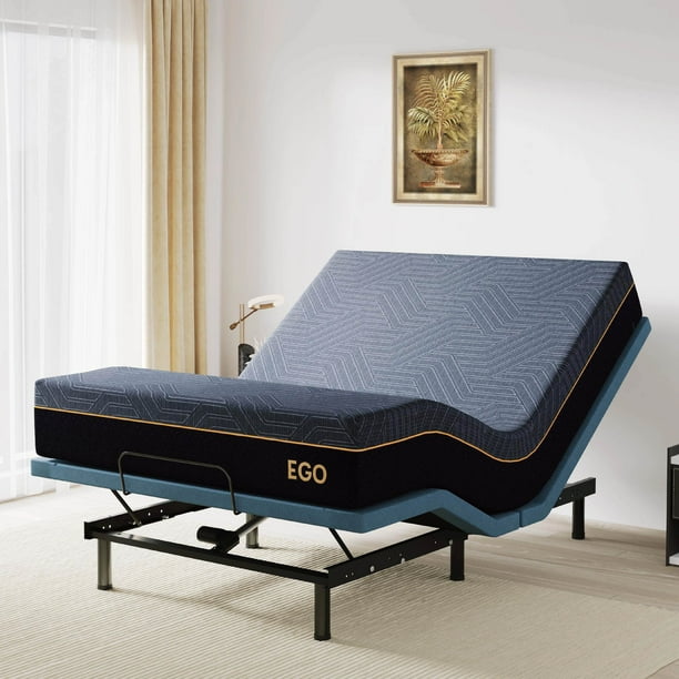 MLILY Adjustable Bed Frame and 12 inch Queen Memory Foam Mattress