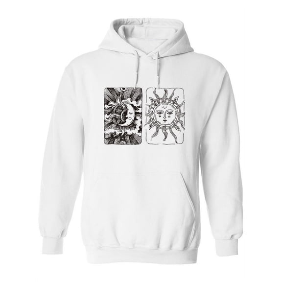 Sun And Moon Halftone Design  Hoodie Women -Image by Shutterstock, Female Medium