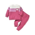 thumbnail image 3 of Loicainy Baby Toddler Boys Fall Clothes Sets 3 6 12 18 24 Months 2T 3T Long Sleeve O Neck Patchwork Pullover Solid Color Pants Outfits, 3 of 10
