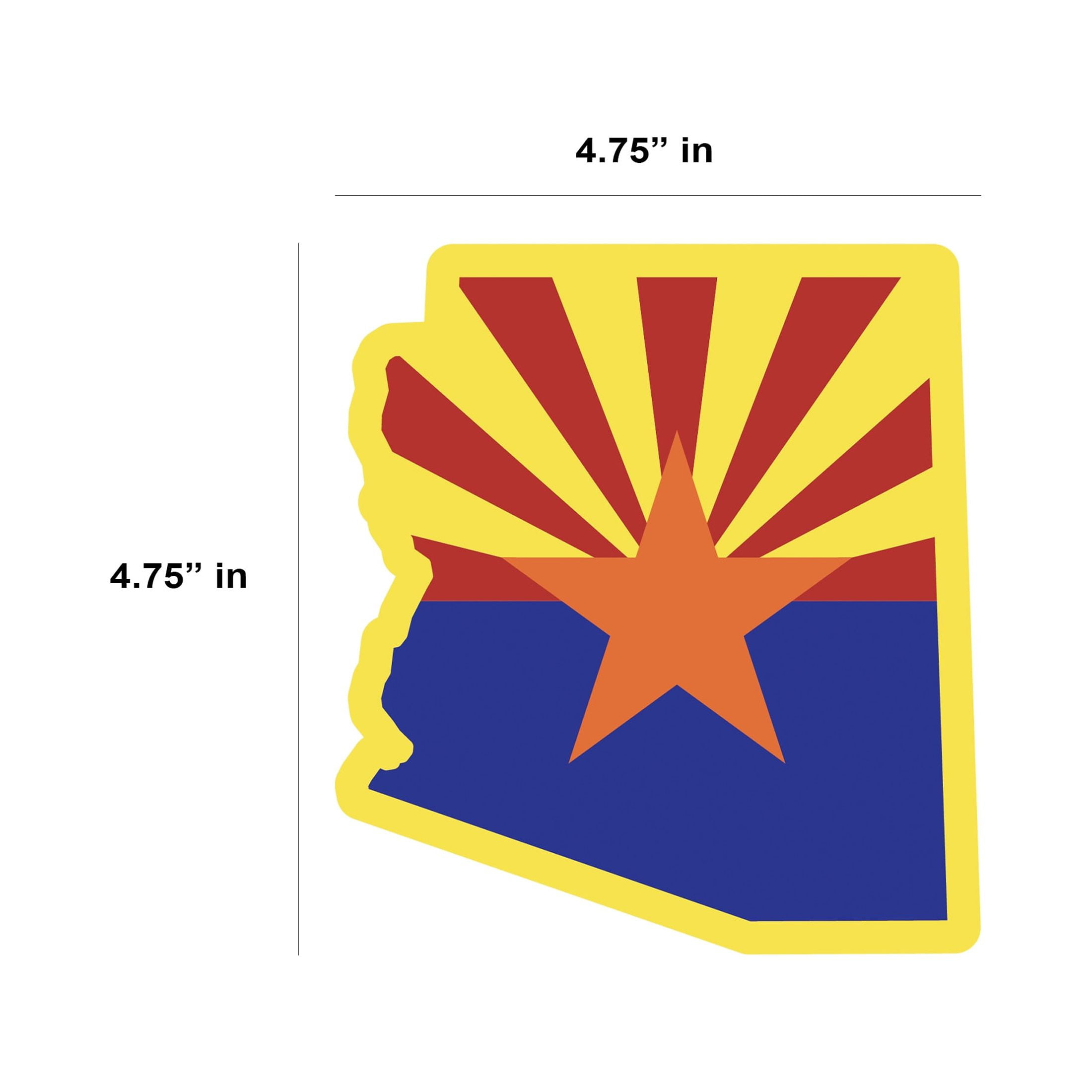 Auto Drive Arizona State Vinyl Automotive Decal, Multicolor, 4.75 in x 4.75 in