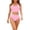 Pink, variant on HAOTAGS Womens High Waisted Two Piece Swimsuit, Split Bikini Set Conservative Tummy Control Swimwear Bathing Suit Blue Size L