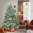thumbnail image 5 of Costway 6.5Ft Pre-lit Snow Flocked Hinged Artificial Christmas Spruce Tree w/ 450 Lights, 5 of 9