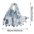 thumbnail image 4 of Yuanlong Winter Scarves Ladies Lightweight Tassel Floral Pattern Scarf Shawl Spring Fashion Breathable Shawls Wraps Blue, 4 of 4