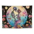 thumbnail image 5 of Creowell Trippy Skeleton Tapestry Aesthetic Moon Flower Wall Tapestry for Bedroom Floral Plants Tapestry The Skull Lovers Tapestry Wall Hanging for Home Decor Painting, 5 of 6