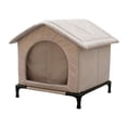 thumbnail image 2 of DimyFew Maisonnette Extérieure pour Chat Base Surélevée Coupe-Vent Imperméable Abri Fermé Tente Isolée pour Animal avec Matériau PP Résistant à l'Usure Convient à la Cour Communautaire P S, 2 of 8