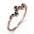thumbnail image 2 of 0.27ct Round Black Diamond Moissanite 18K Rose Gold Over Silver Wedding Band, 2 of 4