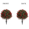 thumbnail image 4 of 2PCS Artificial Topiary Ball Trees with Ground Spike, 21.6 Inches UV Resistant Artificial Shrubs, Fake Evergreen Artificial Plant Brush for Indoor Outdoor Front Porch Garden, 4 of 4