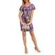 thumbnail image 4 of Vestido de Manga Corta para las Mujeres Color Bloqueo V-Cuello Glitter Envoltura Nalgas Vestido de Fiesta, Ligero para Verano Casual Y Eventos, 4 of 9
