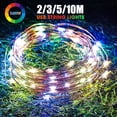 thumbnail image 3 of Cadena de luces LED de alambre de cobre, guirnalda impermeable con USB y batería, luz de hadas, decoración de fiesta de boda y Navidad, iluminación de vacaciones, 5/10M, 3 of 4