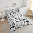 thumbnail image 3 of Luna Sol Estrellas juego de cama para Niños Niñas,Negro Blanco Plantas Botánicas Silvestres Todos, 3 of 7
