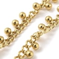 thumbnail image 2 of 304 Stainless Steel Round Ball Charms Link Chain Necklaces Real 14K Gold Plated 15.35 inch(39cm), 2 of 3