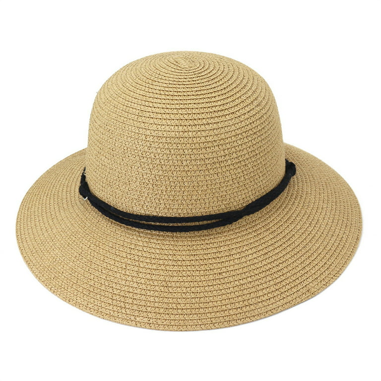 DORKASM Savings Clearance! Mens Straw Hat with Wind Lanyard Sun Hats for  Women Uv Protection Wide Brim Straw Beach Hat Khaki Free Size 