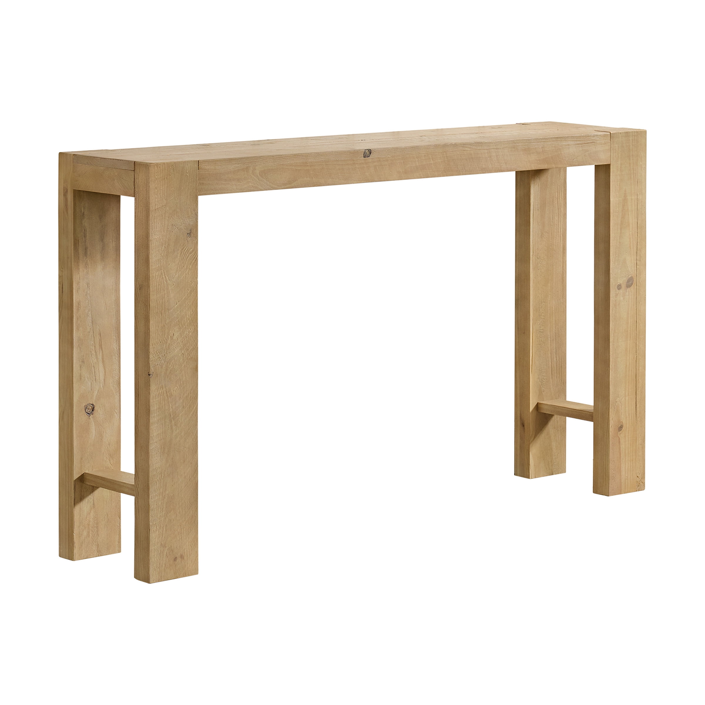 Alaterre Furniture Classic Solid Wood Console Table - 56in Modern Farmhouse Entryway Table, Lt Oak