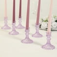 thumbnail image 3 of Efavormart 6 Pack Glass Taper Candlestick Holders with Diamond Pattern, Reversible Crystal Pillar Votive Candle Stands, Lavender Lilac - 4", 3 of 11