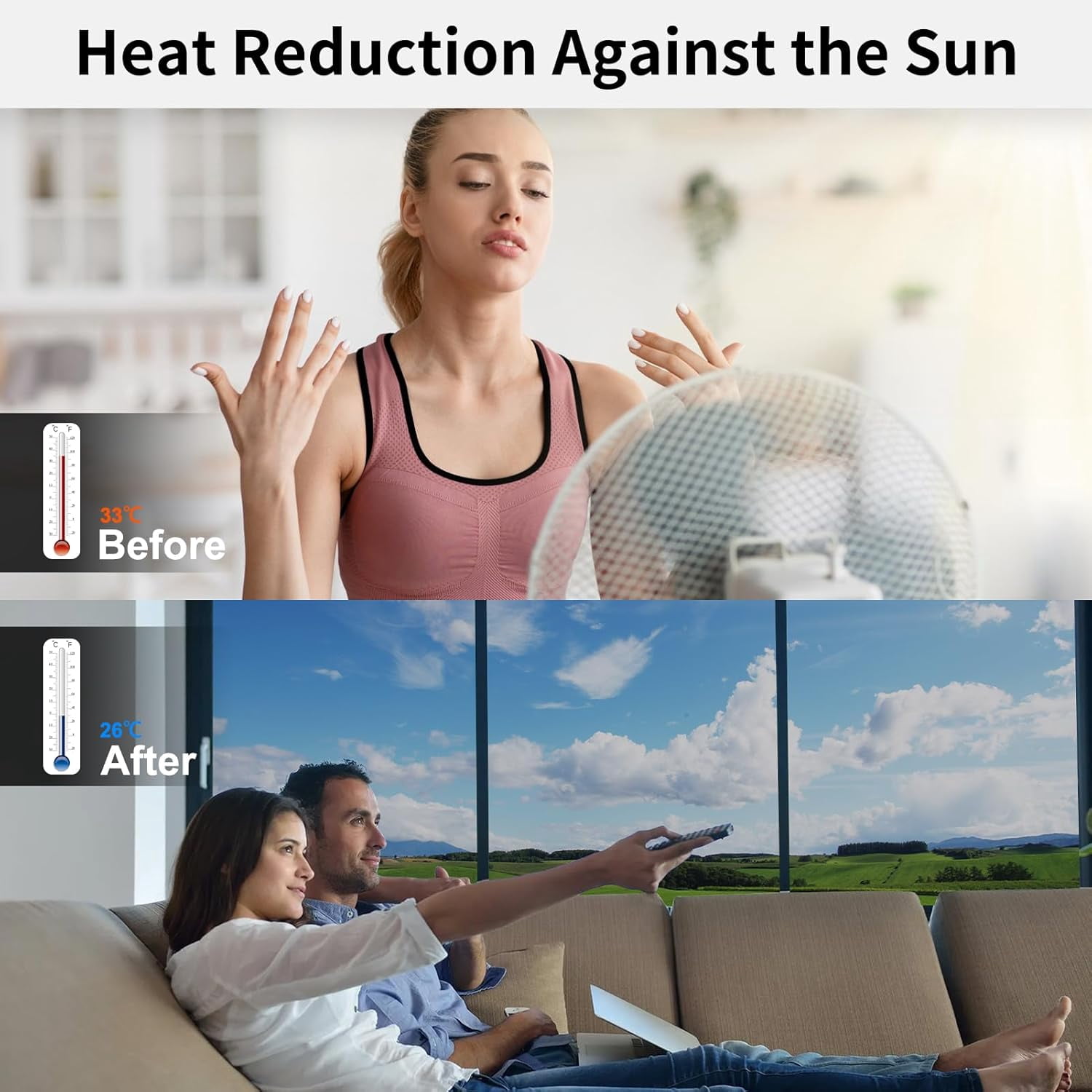 Gtouse One Way Window Privacy Film, Daytime Privacy Mirror Film, Anti UV Static Window Tint for Home and Office, 31.5" x 393.7", Silver