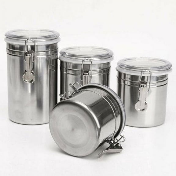 Bla Current Silver Stainless Airtight Steel Food Storage Jar