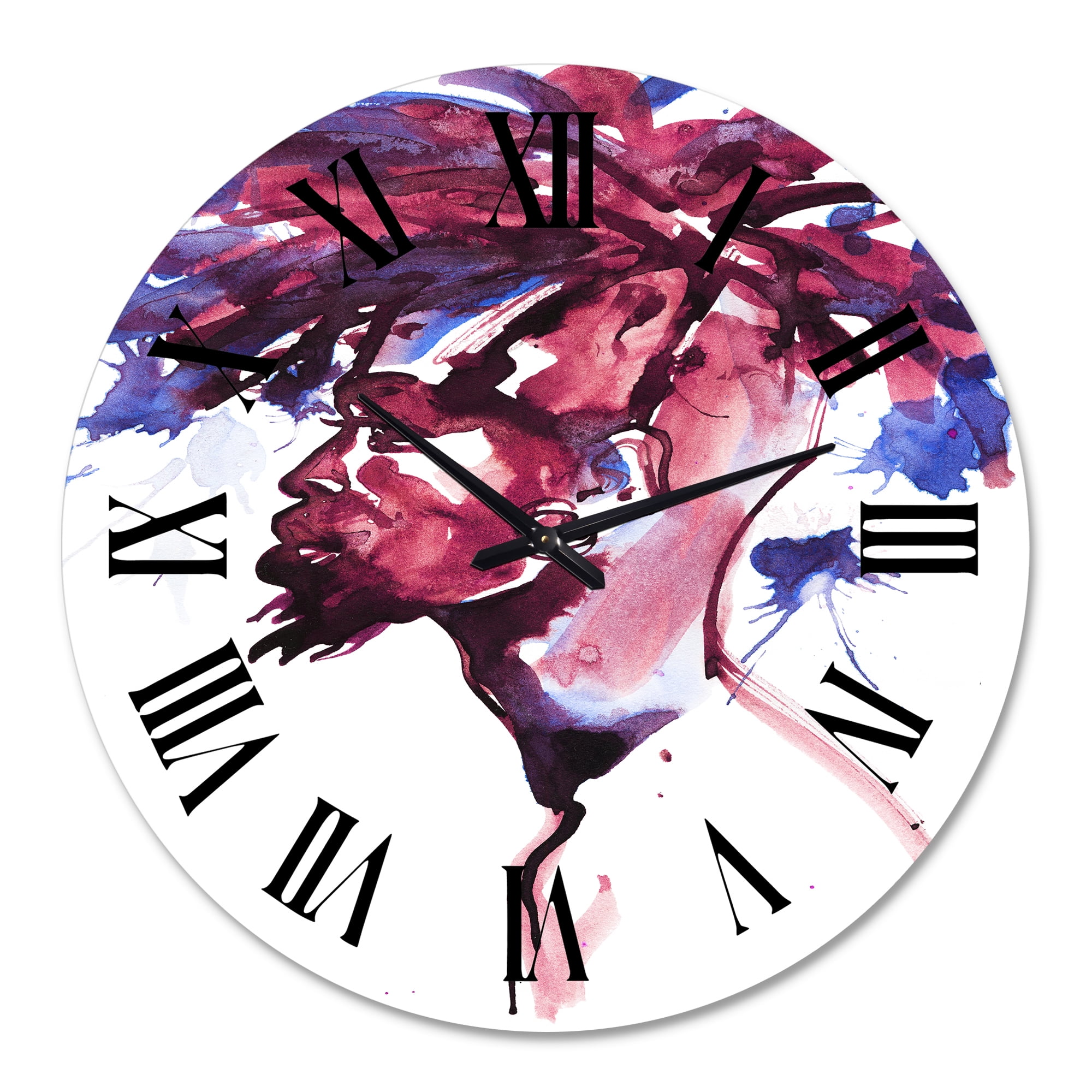 Designart 'Handsome African Man Fashion Portrait Of Young Guy' Modern Wall Clock