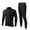 Black, variant on shqvo Mens Thermal Underwear Set with Fly, Long Johns Base Layer Winter Hunting Gear Sport Top and Bottom