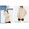 thumbnail image 6 of Wyobmus Plus Size Hoodies for Women Long Sleeve Drawstring Hooded Sweatshirts Crewneck Comfy Pullover Tops Fall Fashion Clothes S-5X Olive Green, 6 of 9