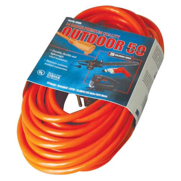 Vinyl Extension Cord, 50 ft, 1 Outlet