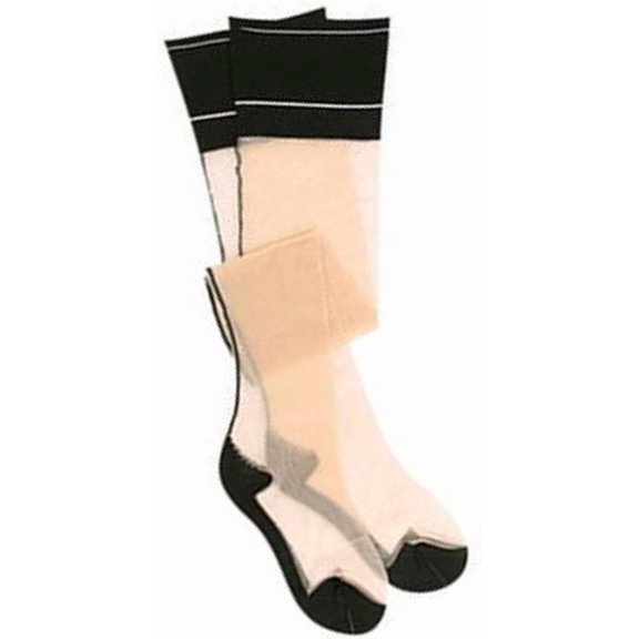 Women's Sheer Stockings Back Seam Thigh High Stockings Contrast Top Cuban Heel Backseam Seamed Over the Knee