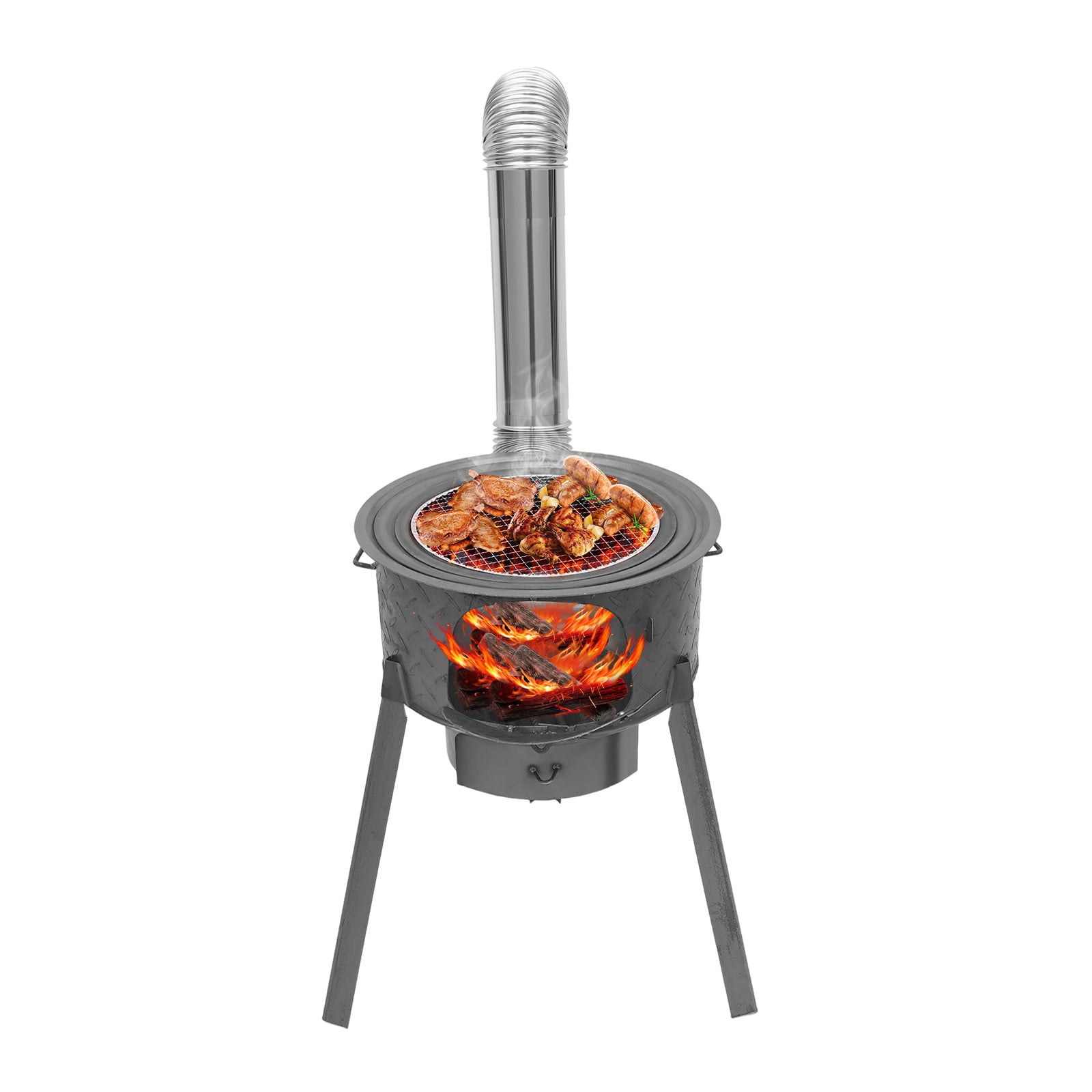 ToppiJoy Multifunction Wood Burning Stove with Grill Rack, Camping Wood Stove Hold up 220.46lbs, Portable Wood Stove for Camping 19.68in Height