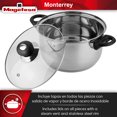 thumbnail image 4 of MAGEFESA Monterrey Cookware Set, 12 pieces, made of stainless steel with handles made of heat-resistant bakelite, 6 resistant glass lids with stainless steel rings and steam vents, easy cleaning, 4 of 6