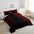 thumbnail image 4 of Erosebridal Abstract Ombre Comforter Set Teens Red and Black Bedding Set Room Decor 3Pcs King Size, 4 of 8