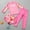 Pink, variant on Girls Long Sleeve Swimsuits 3 Piece Rashguard Crewneck Swimwear with Long Pants and Shorts Sun Protection UPF 50+ Sunsuits 3-11 Years
