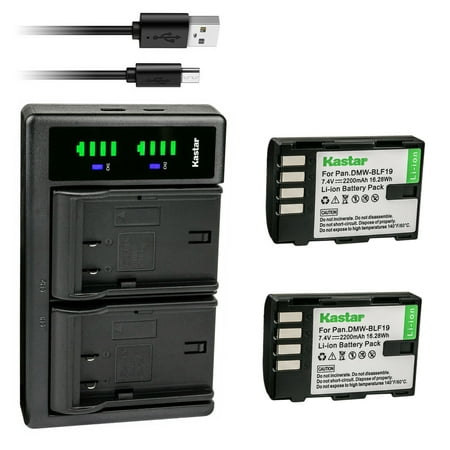 Kastar 2-Pack Battery and LTD2 USB Charger Replacement for Panasonic DMW-BLF19 DMW-BLF19E DMW-BLF19PP DMC-643 Battery Panasonic DMW-BTC10 DMW-BTC10E DMW-BTC10G DMW-BTC10PP Charger