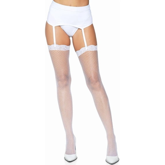 Zhengup Women's Lace Top Fishnet Stockings