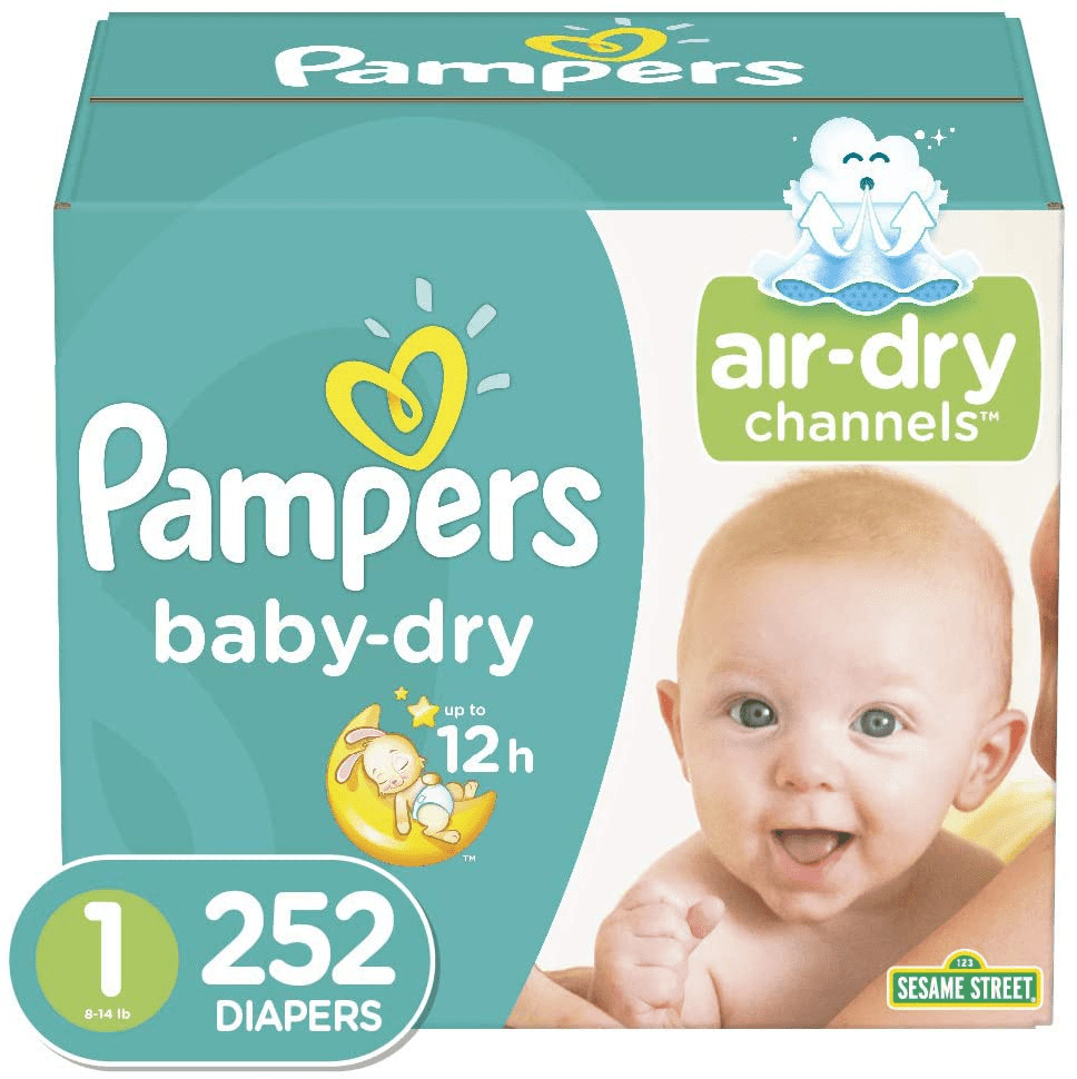 Diapers Newborn/Size 1 (814 lb), 252 Count Pampers Baby Dry