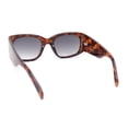 thumbnail image 4 of Womens Thick Temple Mod Fashion Rectangle Plastic Chic Sunglasses Tortoise - Smoke, 4 of 4