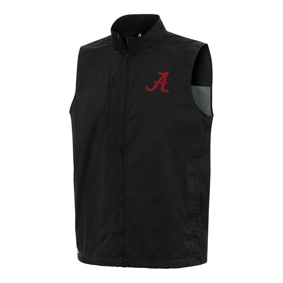 Men's Antigua  Black Alabama Crimson Tide Brisk Full-Zip Vest