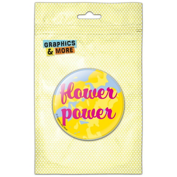 Flower Power Pinback Button Pin Badge