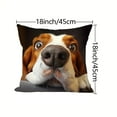 thumbnail image 3 of Funda de almohada de poliéster con estampado de perros, 45 x 45 cm, decorativa, de tela suave con cremallera oculta para sofá y cama, decoración del hogar, dormitorio, artículos esenciales, almohadas,, 3 of 6