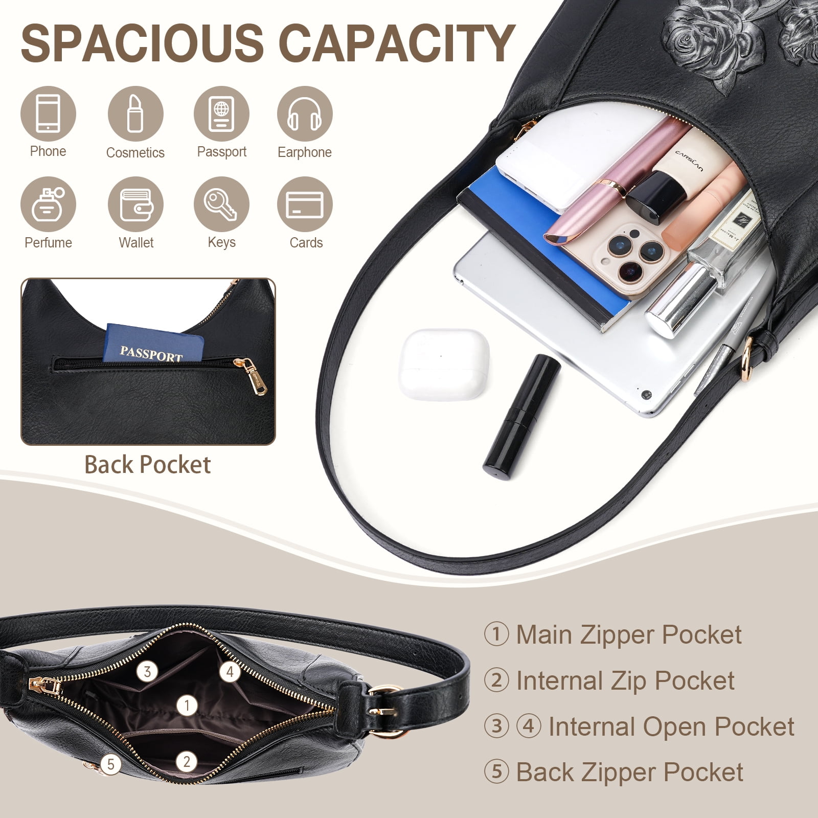 [Mother’s Day Gift Present] APHISON Fashion Crossbody Bags for Women, Ladies Shoulder Bags Handbags Purses With Adjustable Strap for Travel