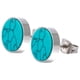 thumbnail image 2 of Pendientes de turquesa tibetana de 10 mm, pendientes de poste circulares, pendientes de piedras preciosas, pendientes hechos a mano para mujer, moda moderna, 2 of 8