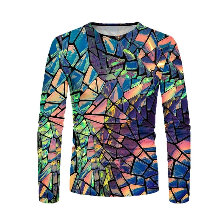 Penkiiy Carnivals T-Shirts, Men's Geometry Print T Shirt Tee