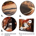 thumbnail image 3 of Designart "Autumn's Crimson Pathway into the Forest I" Landscapes Framed Wall Art - Modern Red Road Entryway Framed Wall Art, 3 of 6