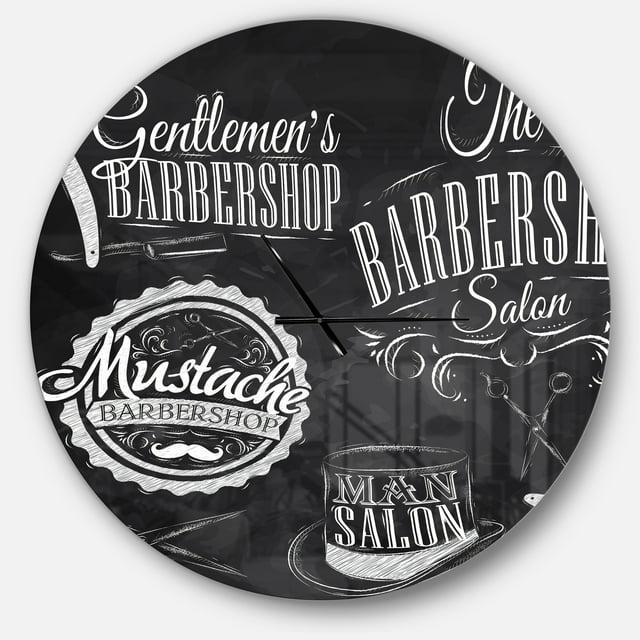Designart « Ensemble Barbier » Horloge Murale Moderne