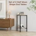 thumbnail image 5 of Side Tables Small End Tables, Set of 2 Half Round Side Table for Living Room, 2 Tier Couch Side Table, Small Round Coffee Table Accent Table, Thin Sofa Table Narrow Entryway Table, Grey, 5 of 9