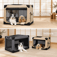 Soft Dog Crate For Extra Large Dogs, 4-door Foldable Collapsible, Dark ...