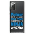 thumbnail image 1 of DistinctInk Clear Shockproof Hybrid Case for Galaxy Note 20 ULTRA (6.9" Screen) - TPU Bumper Acrylic Back Tempered Glass Screen Protector - Parkour Because Super Skilled Ninja Not Actual, 1 of 3