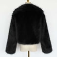 thumbnail image 7 of Women's Faux Fur Cropped Jacket Long Sleeve Open Front Lapel Winter Jacket Shaggy Warm Short Outerwear Fall Clothes, 7 of 7