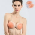 thumbnail image 4 of Women Thick Invisible Gathered Lift Sticky Bra Breathable Front Button Silicone Bras, 4 of 5