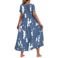 thumbnail image 6 of Drses Women's Casual Dresses Women's Flower Printing Casual Short Sleeve Crewneck Dress Casual Flowy Tiered Maxi Beach Dress Short Sleeve Dress for Women Summer, 6 of 6