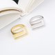 thumbnail image 2 of Anillos minimalistas de Plata de Ley 925 ancho para mujer, regalos de joyería elegantes chapados en oro de Francia creativos a la moda para novia, 2 of 2