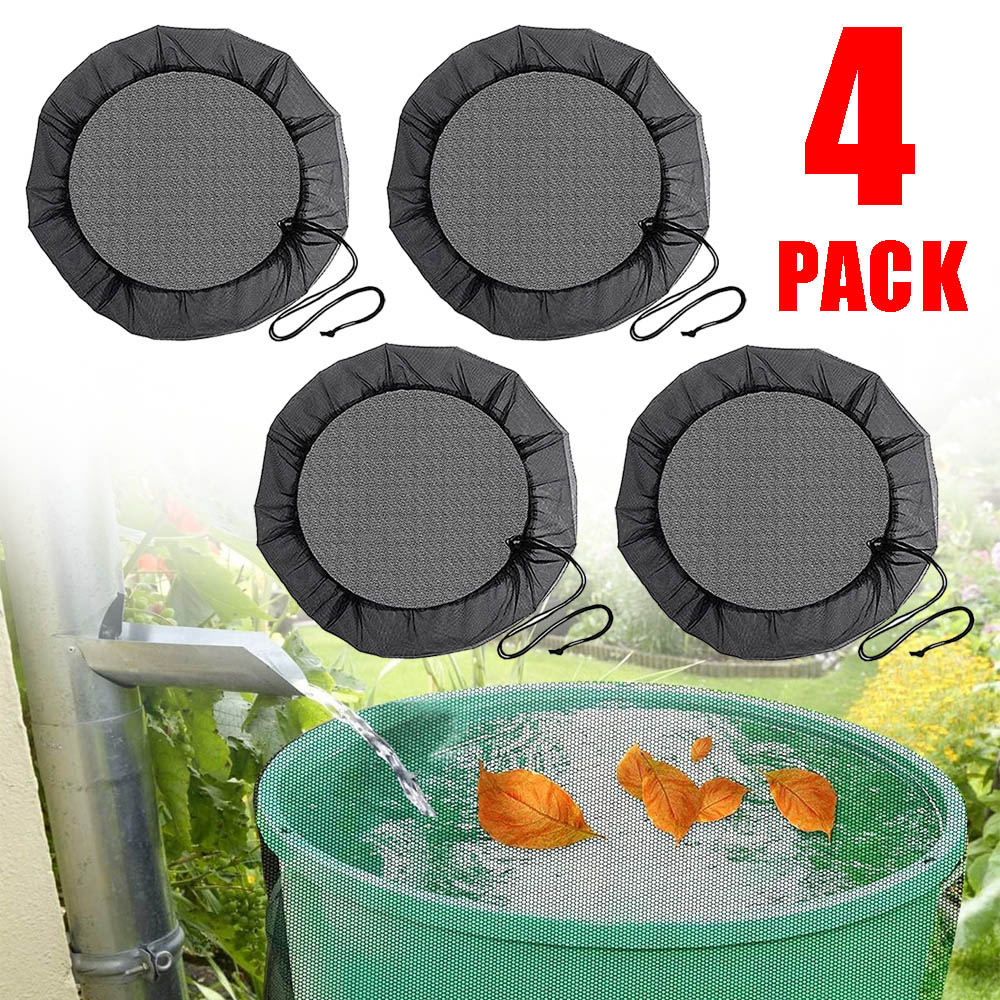 4 Pcs Rain Barrel Net, Adjustable Rain Barrel Mesh Covers Mesh Covers